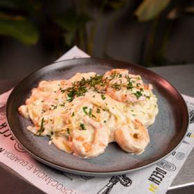 433 - Fettuccine com Camarões